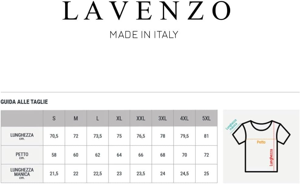 LAVENZO - T Shirt Uomo Manica Corta 100% Cotone - Grigio