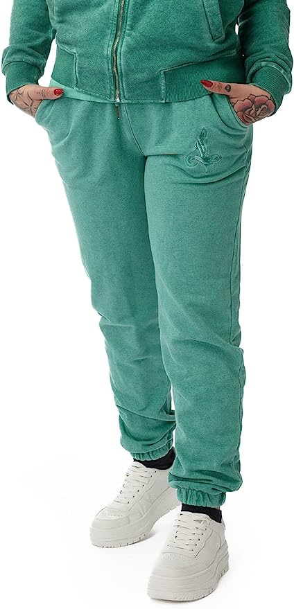 LAVENZO - Pantaloni Tuta Donna 100% Cotone - Verde Lavenzo