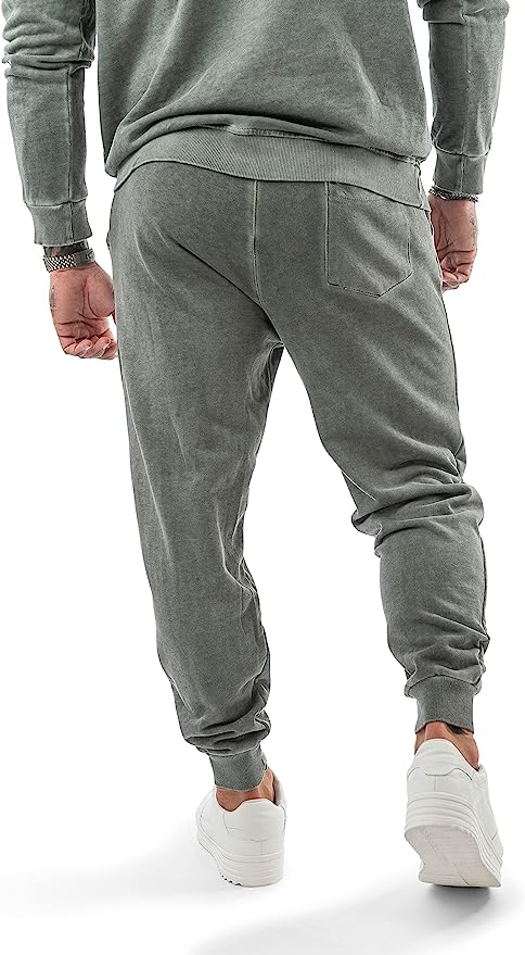 LAVENZO - Pantaloni Tuta Uomo 100% Cotone - Militare